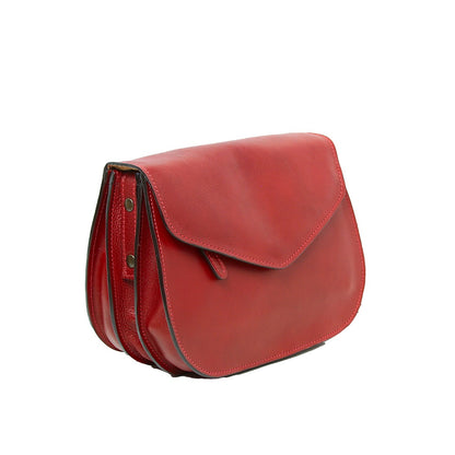 Full Grain Calfskin Shoulder Bag-Red