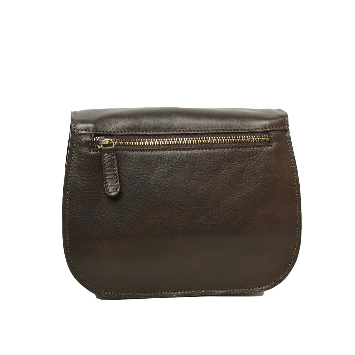 Full Grain Calfskin Shoulder Bag-Dark Brown