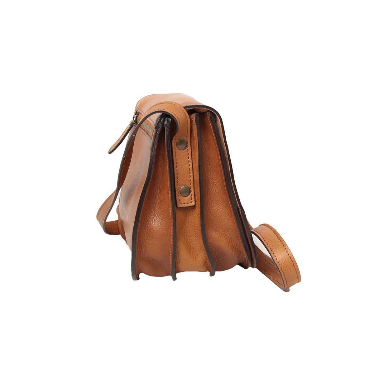 Women'S Shoulder Bag In Full Grain Calfskin-Gold