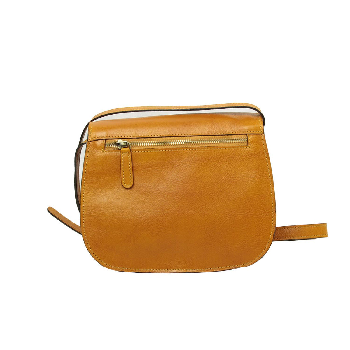 Women'S Shoulder Bag In Full Grain Calfskin-Yellow Ocher