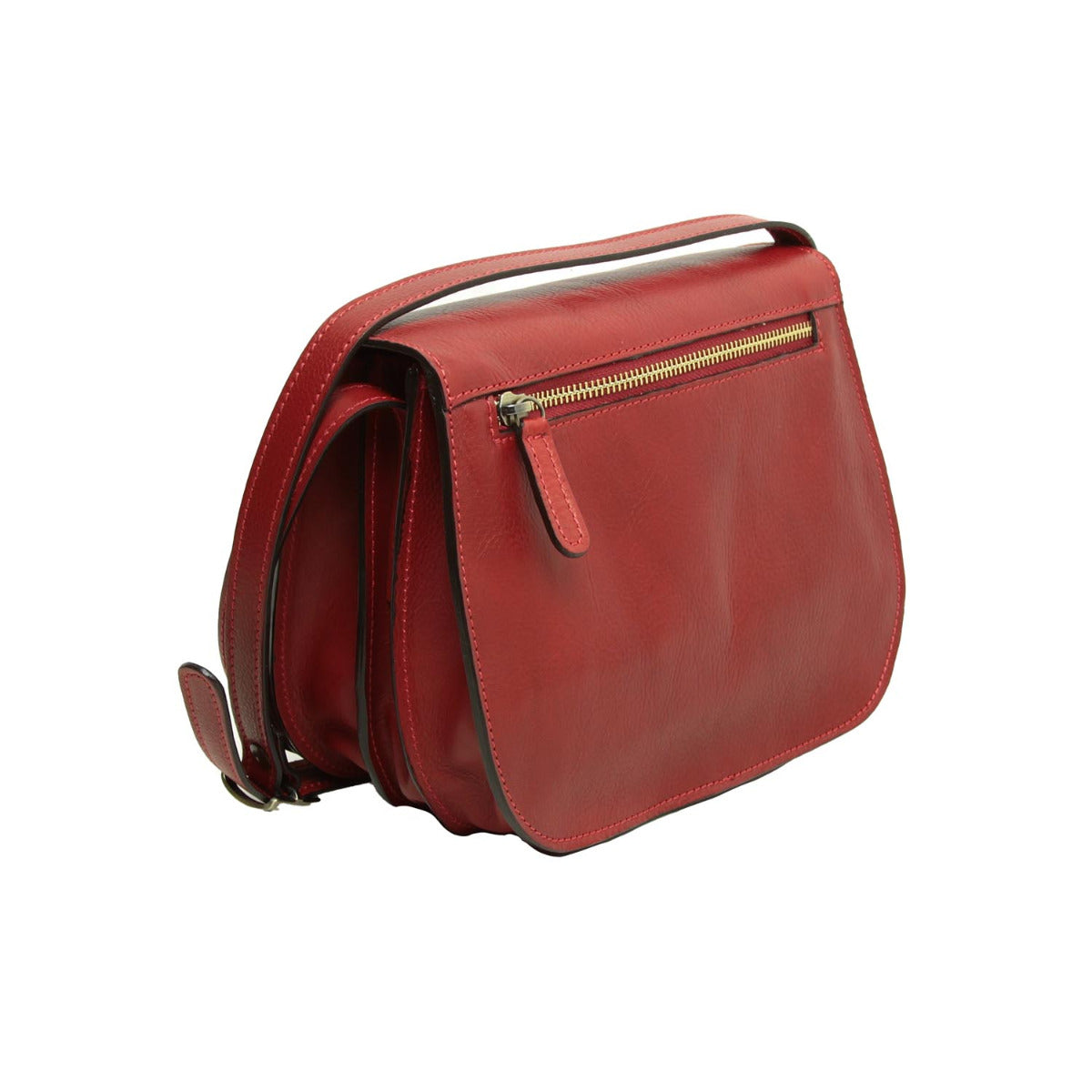 Women'S Shoulder Bag In Full Grain Calfskin  -Red
