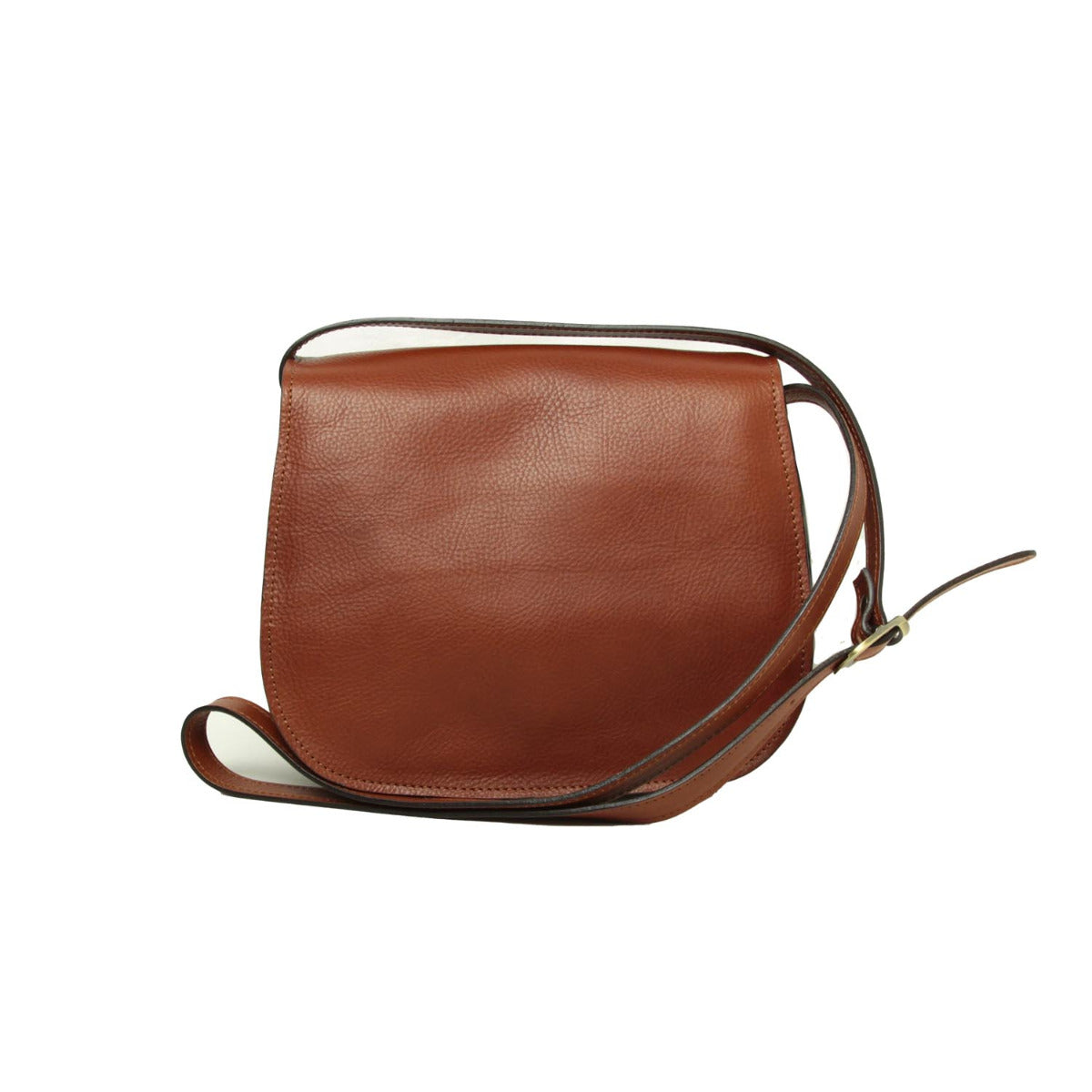 Women'S Shoulder Bag In Full Grain Calfskin-Teak