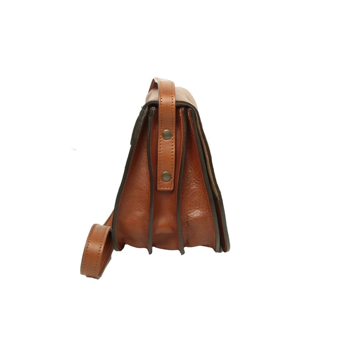 Women'S Shoulder Bag In Full Grain Calfskin-Teak