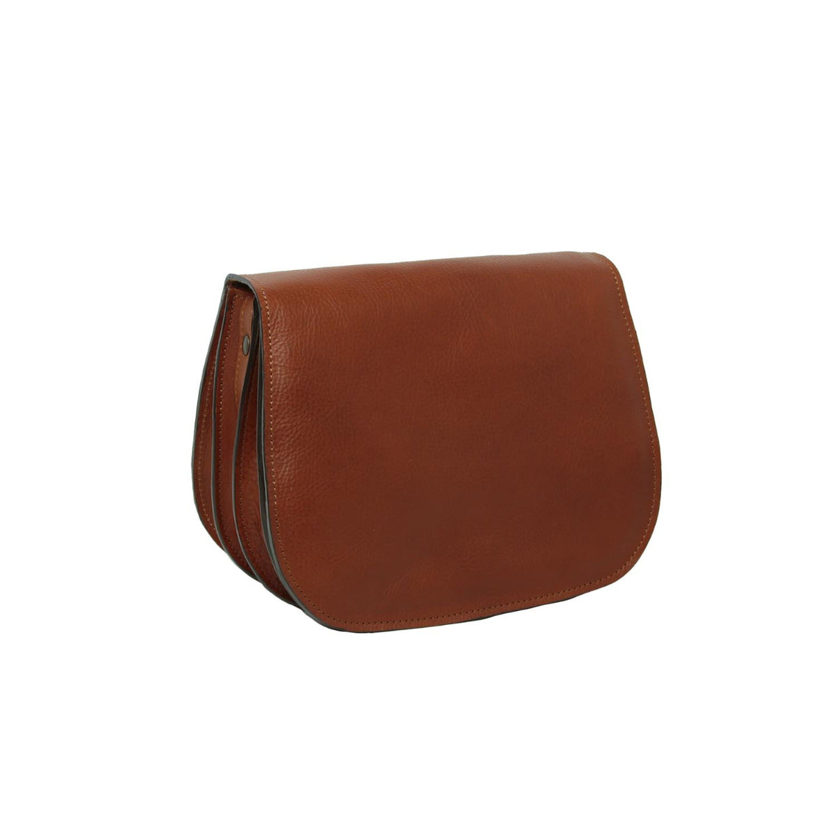 Women'S Shoulder Bag In Full Grain Calfskin-Teak
