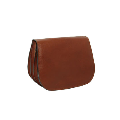 Women'S Shoulder Bag In Full Grain Calfskin-Teak