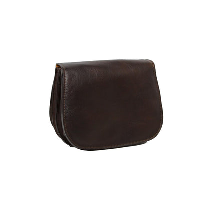 Women'S Shoulder Bag In Full Grain Calfskin-Dark Brown