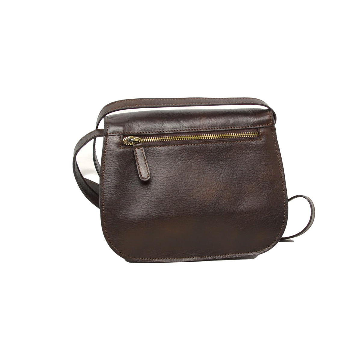 Women'S Shoulder Bag In Full Grain Calfskin-Dark Brown