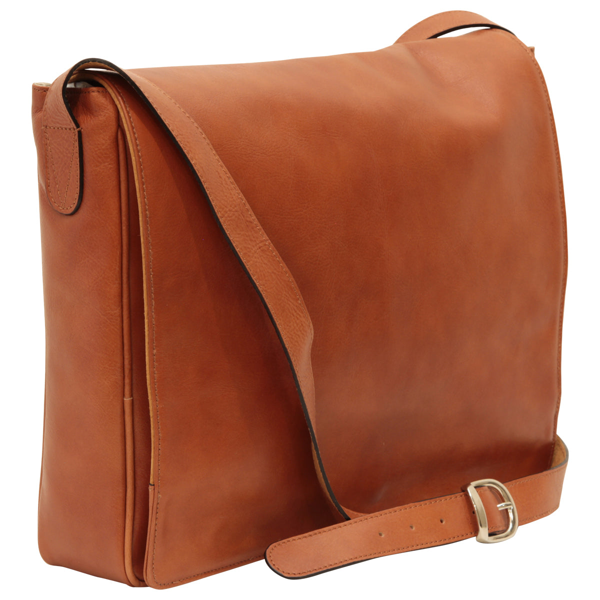 Cowhide Leather Messenger Bag - Colonial