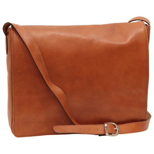 Cowhide Leather Messenger Bag - Colonial
