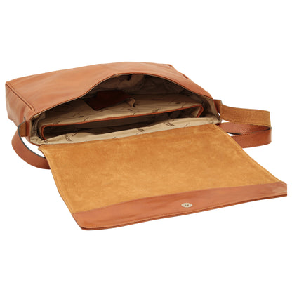 Cowhide Leather Messenger Bag - Colonial