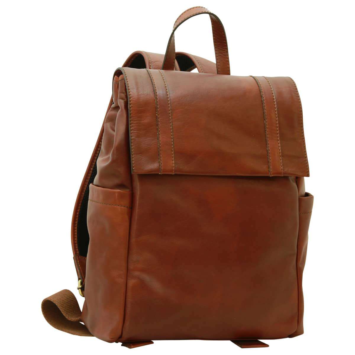 Leather Laptop Backpack - Brown