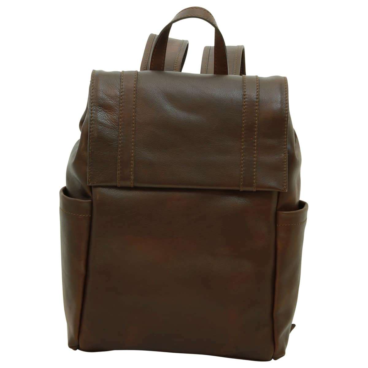 Leather Laptop Backpack - Dark Brown