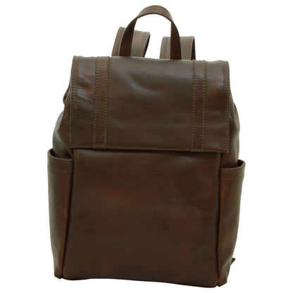 Leather Laptop Backpack - Dark Brown
