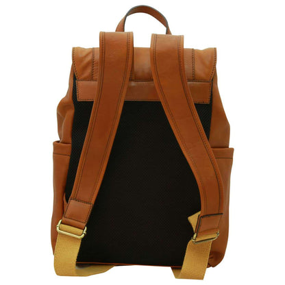 Leather Laptop Backpack - Gold