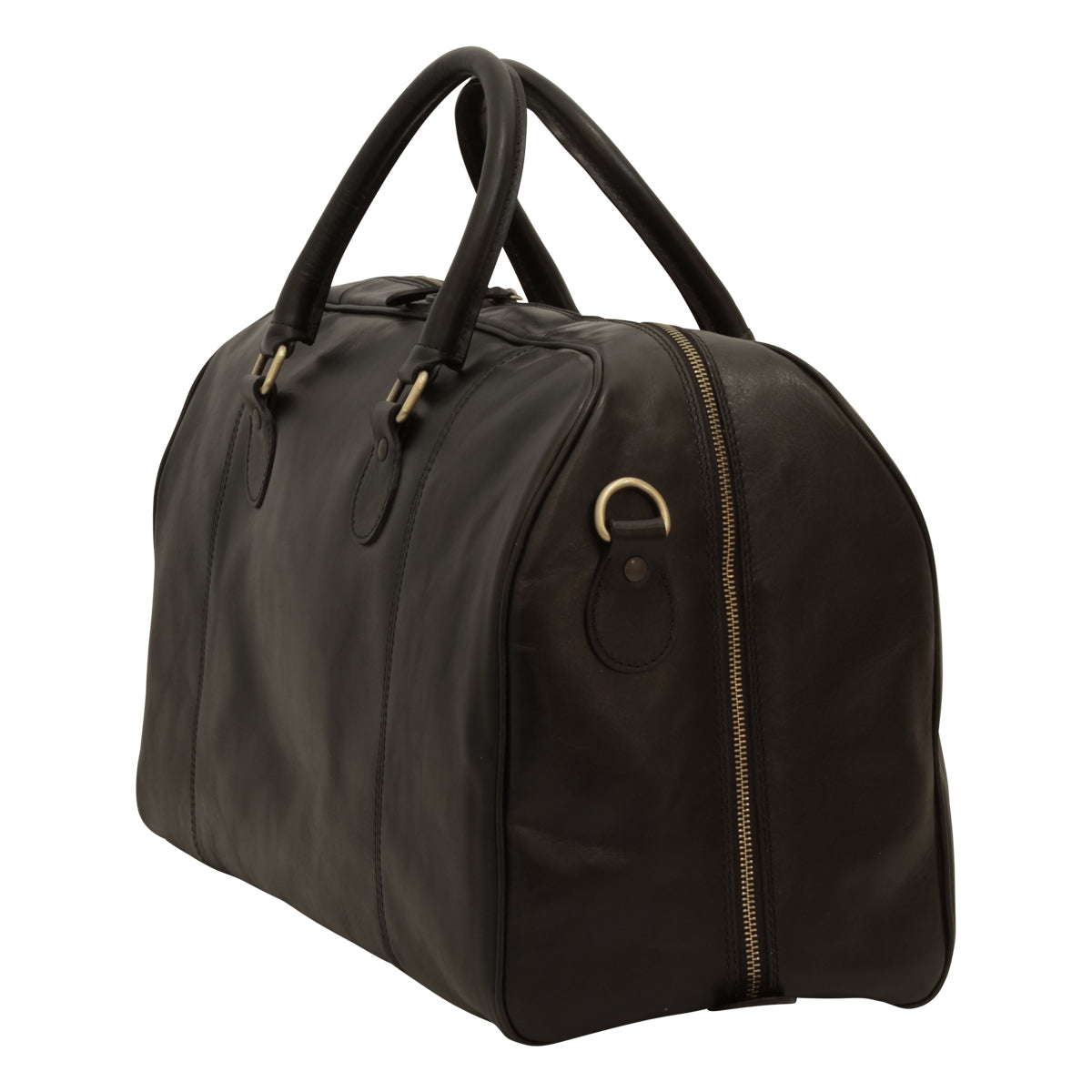 Leather Duffel Bag - Black