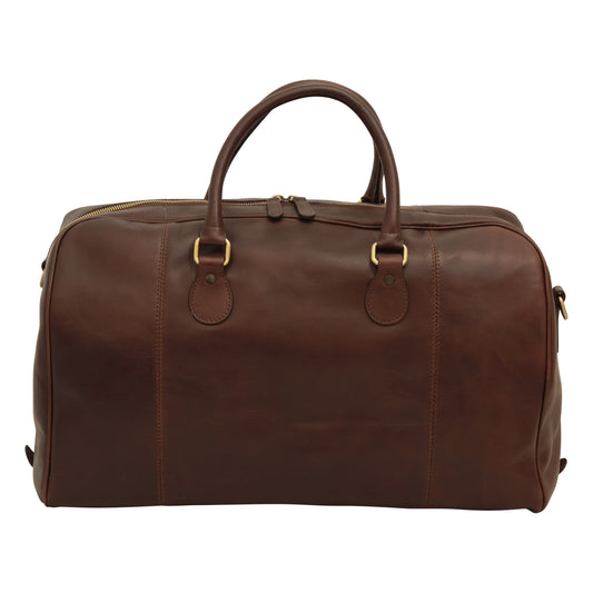 Leather Duffel Bag - Dark Brown