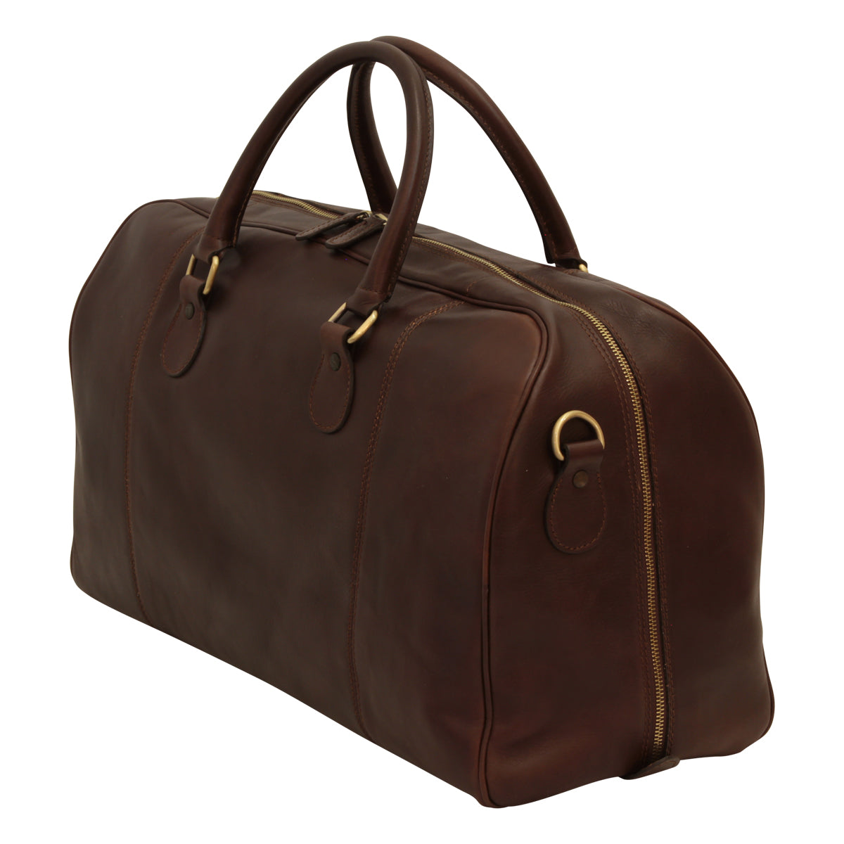 Leather Duffel Bag - Dark Brown