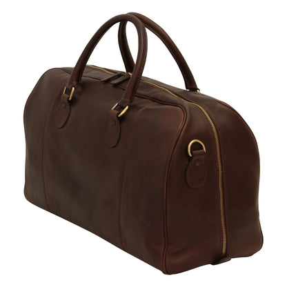Leather Duffel Bag - Dark Brown
