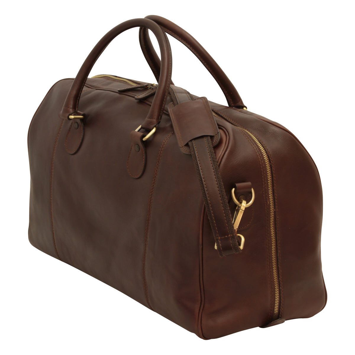 Leather Duffel Bag - Dark Brown