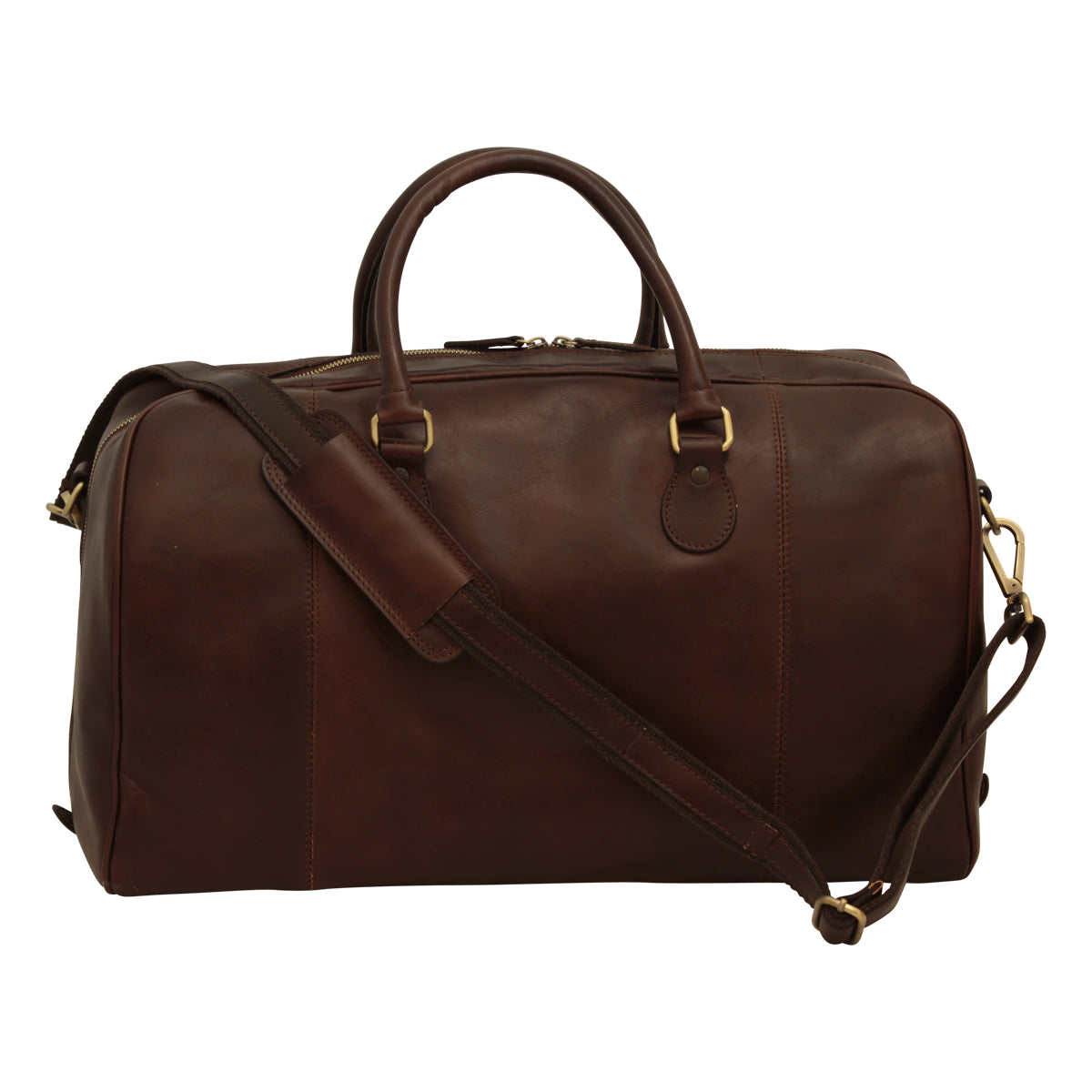Leather Duffel Bag - Dark Brown