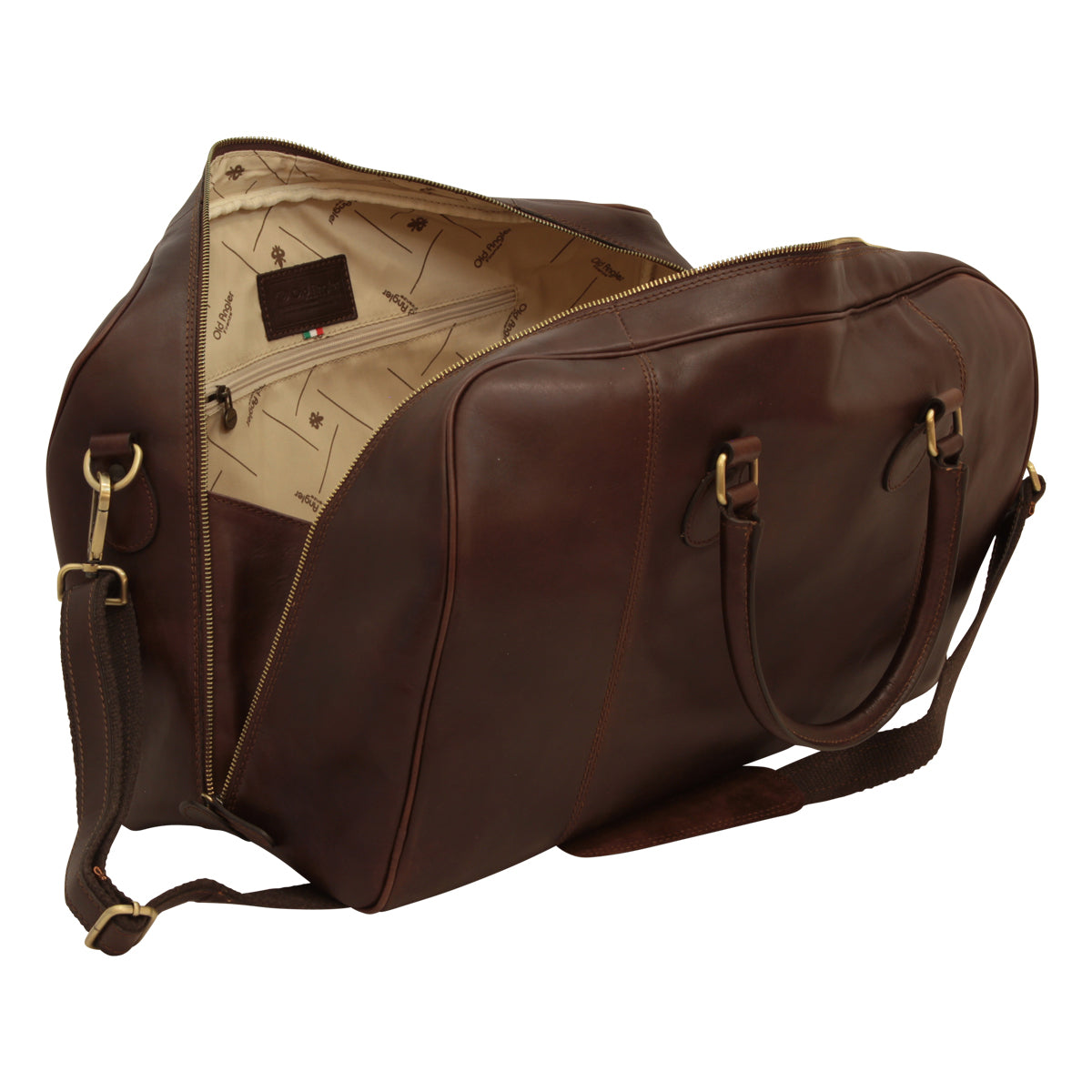 Leather Duffel Bag - Dark Brown