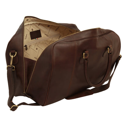 Leather Duffel Bag - Dark Brown
