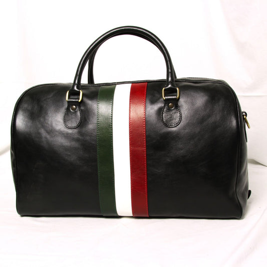 Full Grain Leather Duffle Bag - Black
