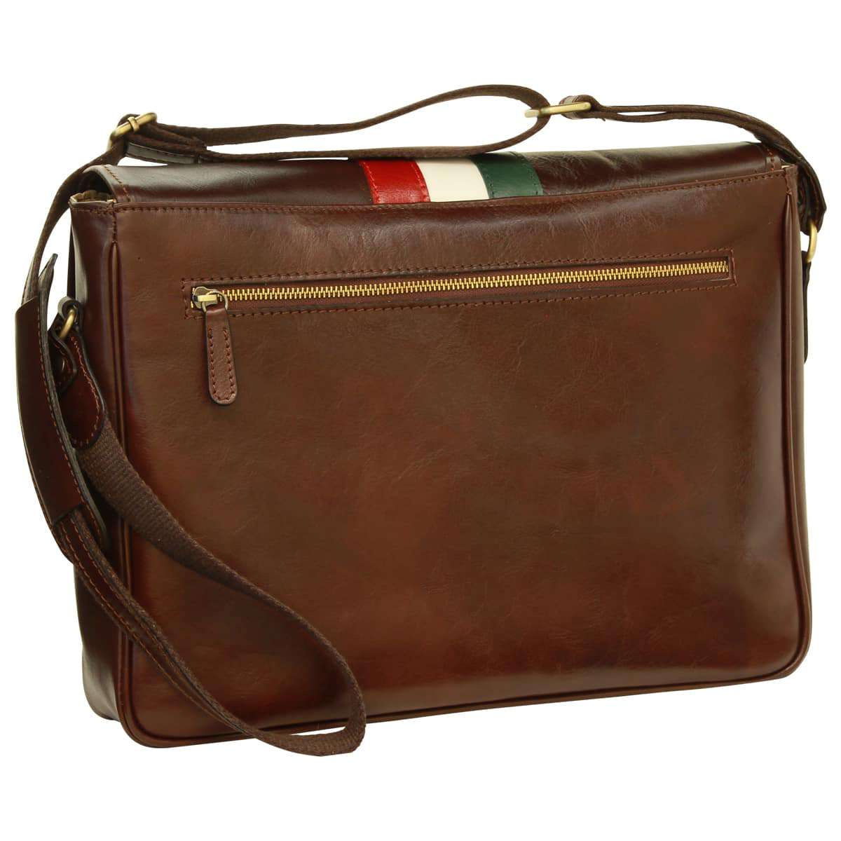 Italian Flag - Messenger Bag - Dark Brown