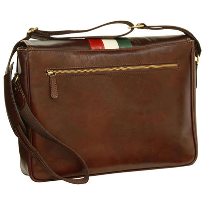 Italian Flag - Messenger Bag - Dark Brown