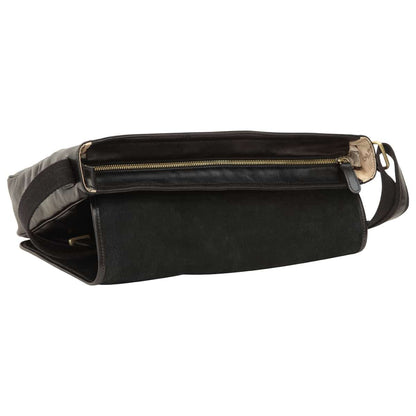 Large Leather Bag With Magnetic Closure - Black