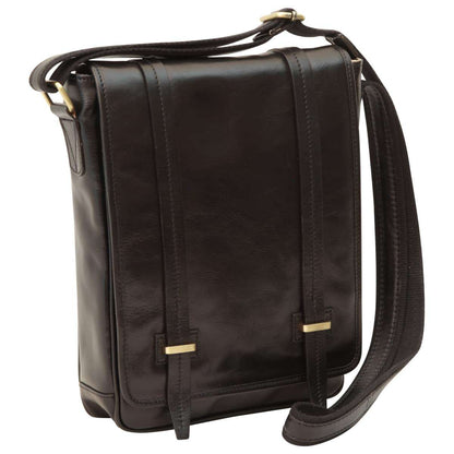 Medium Leather Bag With Double Magnetic Closure - Black