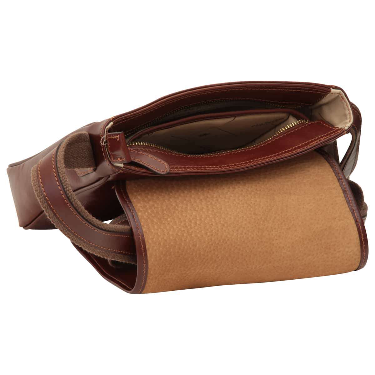 Small Leather Bag With Magnetic Closure - Brown