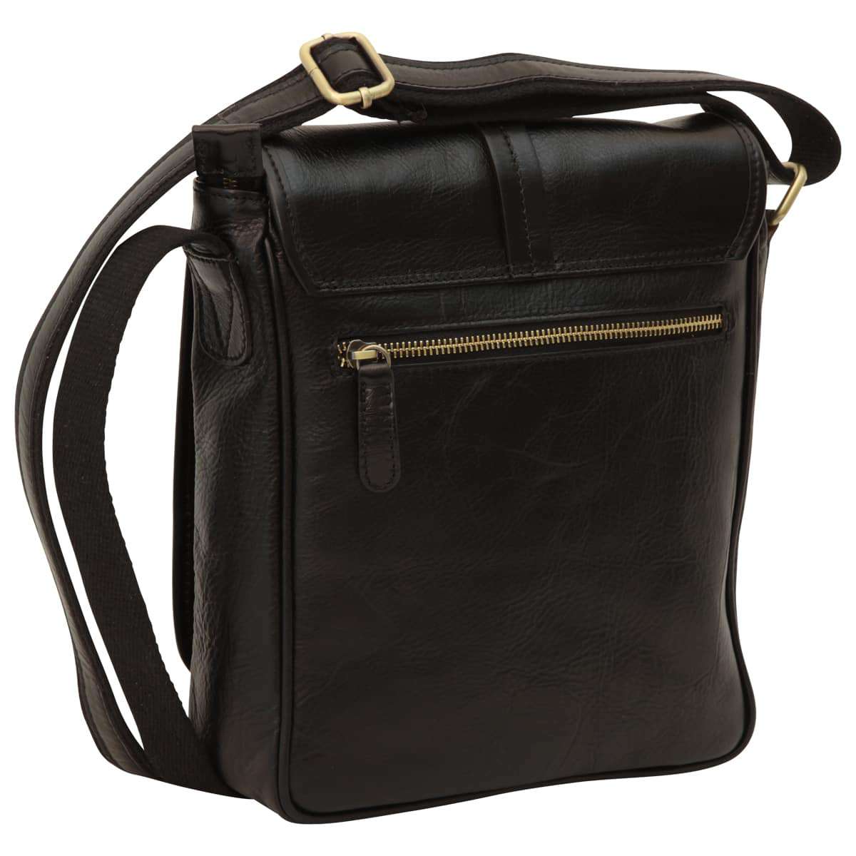 Small Leather Bag With Magnetic Closure - Black