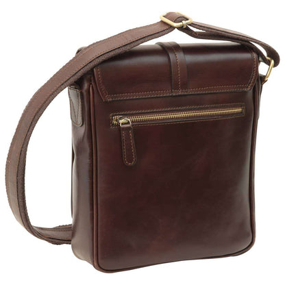 Small Leather Bag With Magnetic Closure - Dark Brown
