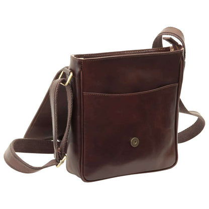 Small Leather Bag With Magnetic Closure - Dark Brown