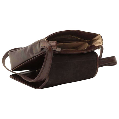 Small Leather Bag With Magnetic Closure - Dark Brown
