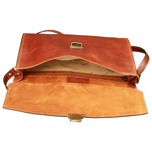 Business Leather Briefcase - Brown