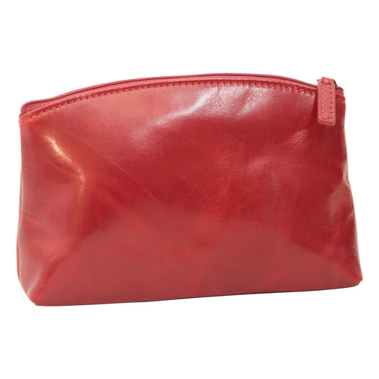 Leather Beauty Case - Red