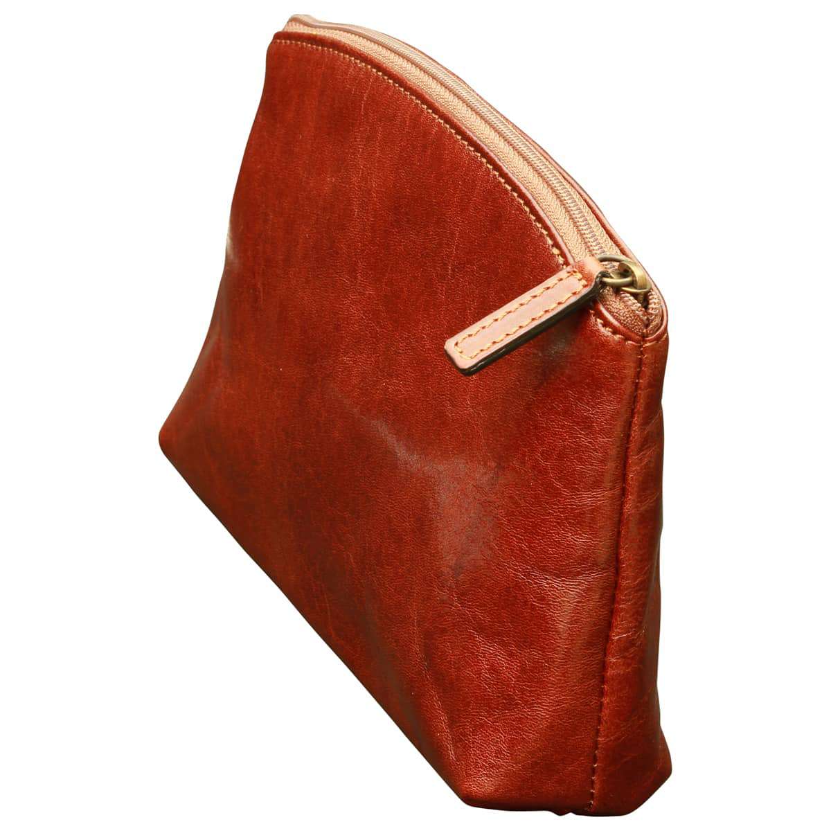 Cowhide Leather Beauty Case - Brown