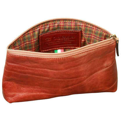 Cowhide Leather Beauty Case - Brown