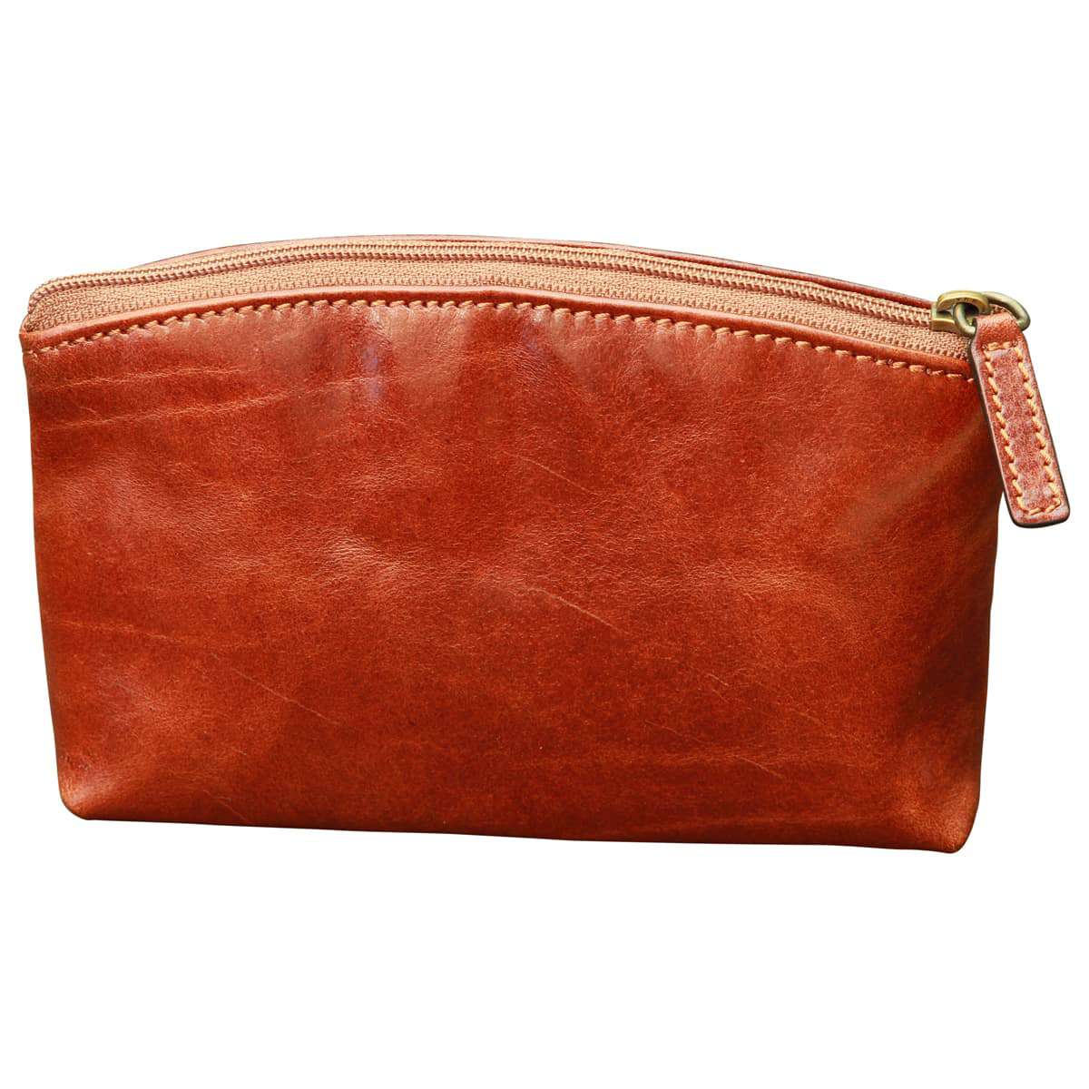 Italian Leather Beauty Case - Brown