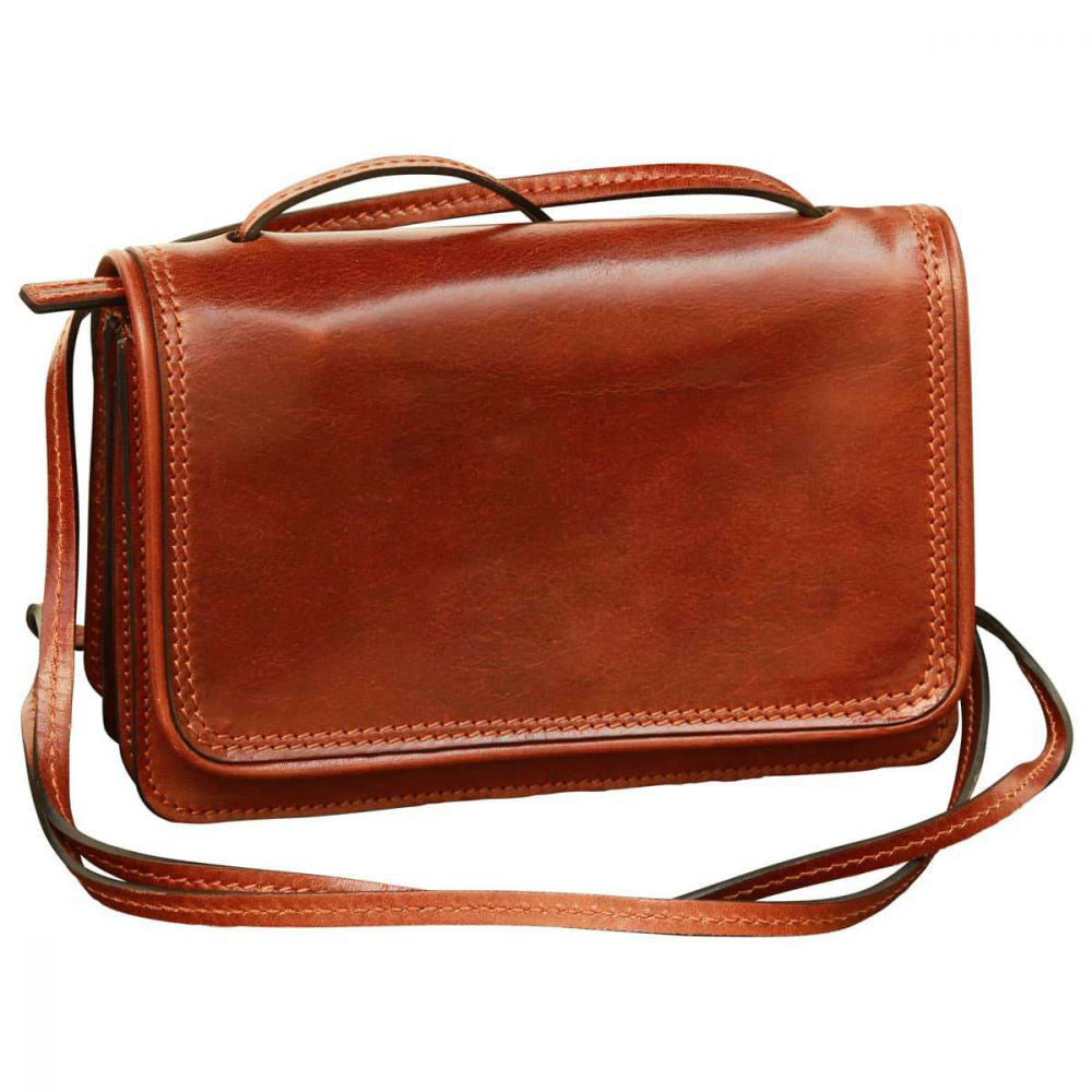 Small Leather Cross Body Bag - Brown