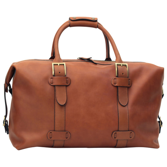 Cowhide Leather Travel Bag - Brown Colonial