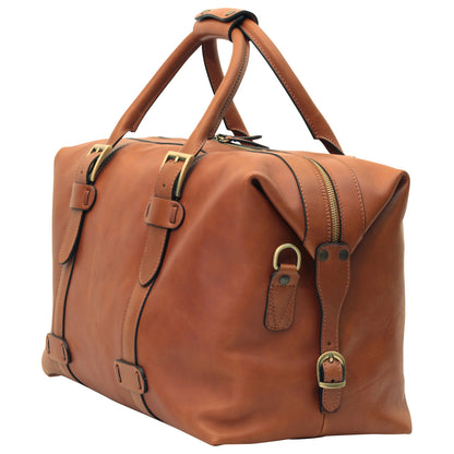 Cowhide Leather Travel Bag - Brown Colonial
