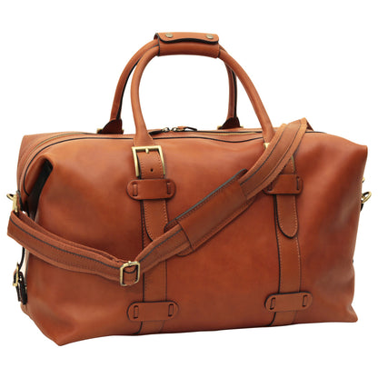 Cowhide Leather Travel Bag - Brown Colonial