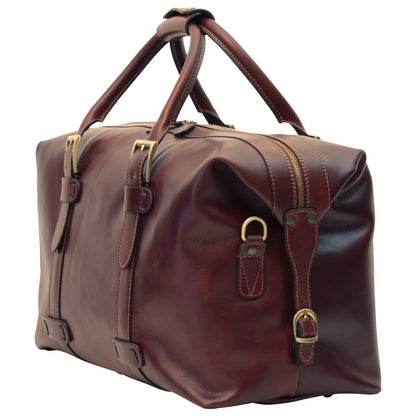 Cowhide Leather Travel Bag - Brown