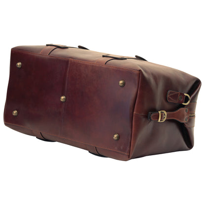 Cowhide Leather Travel Bag - Brown