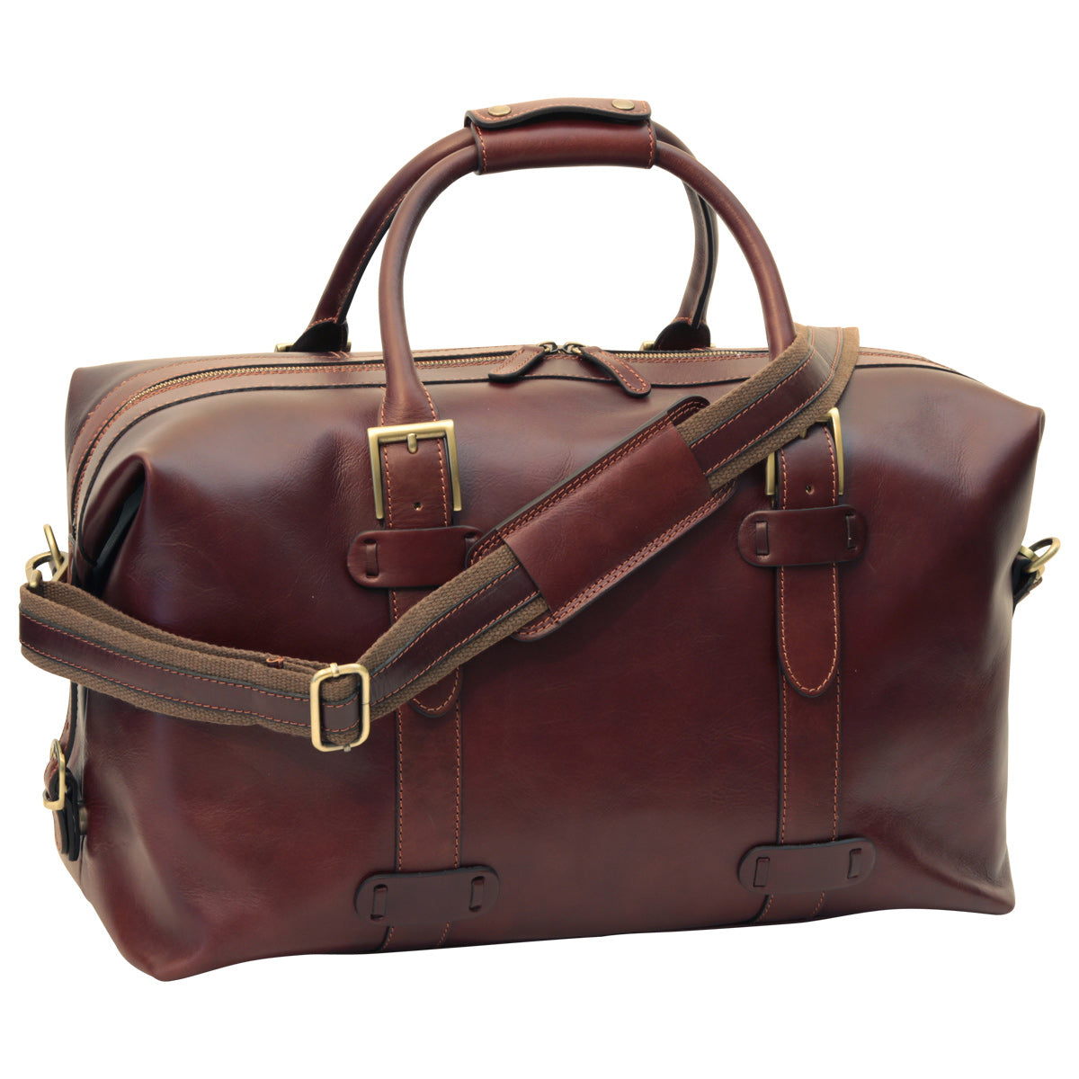 Cowhide Leather Travel Bag - Brown