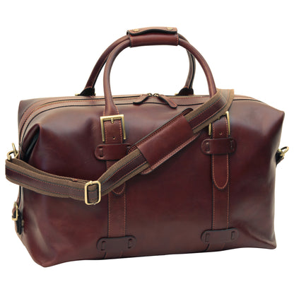 Cowhide Leather Travel Bag - Brown