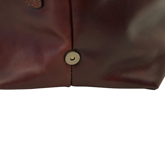 Cowhide Leather Travel Bag - Brown